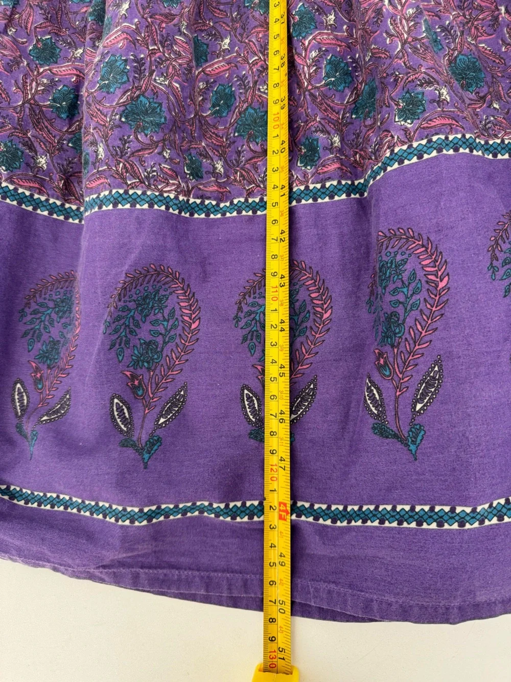 Natural Life Boho Maxi Dress S Purple Floral Tiered Tassel Cotton Cottagecore - Picture 9 of 10